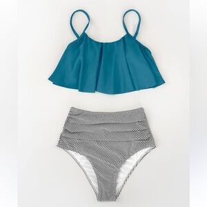 Women Halter Bikini Set High Waisted Two Piece Swimsuit NWT Size L